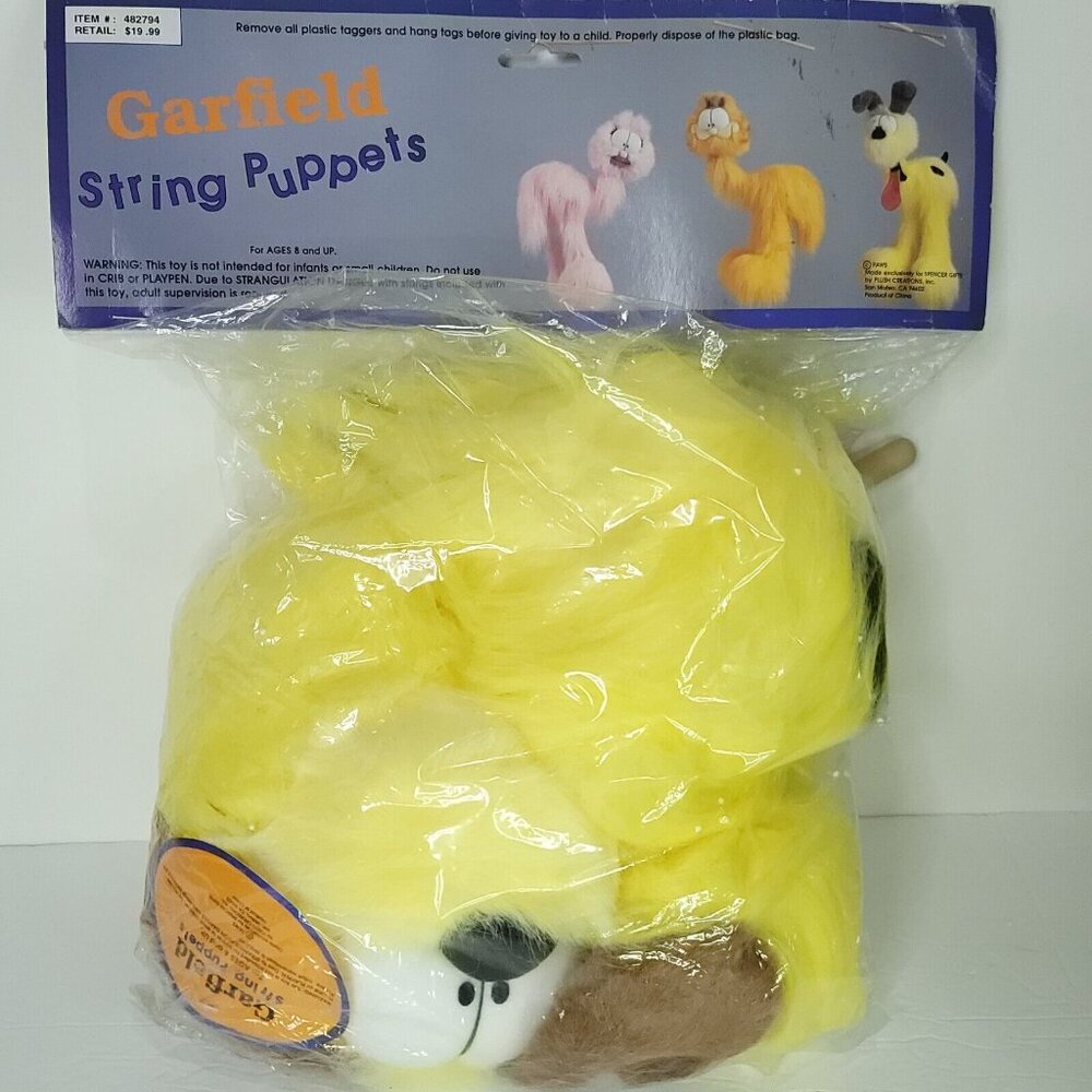 Plush Creations Garfield Odie String Marionette Walking Puppet Spencers Bag Torn